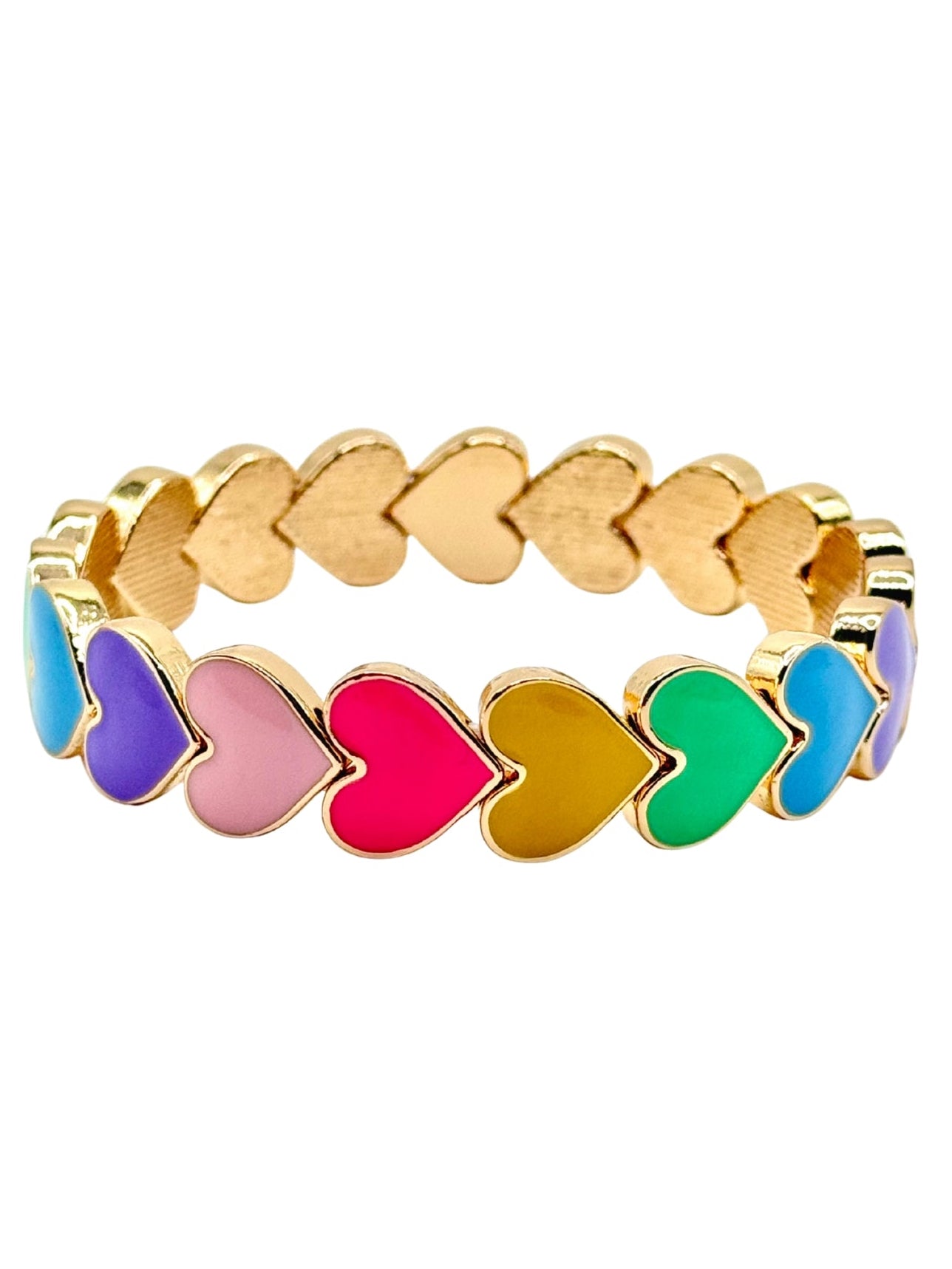 The Gold Pastel Hearts Bracelet – La Lumiere New York