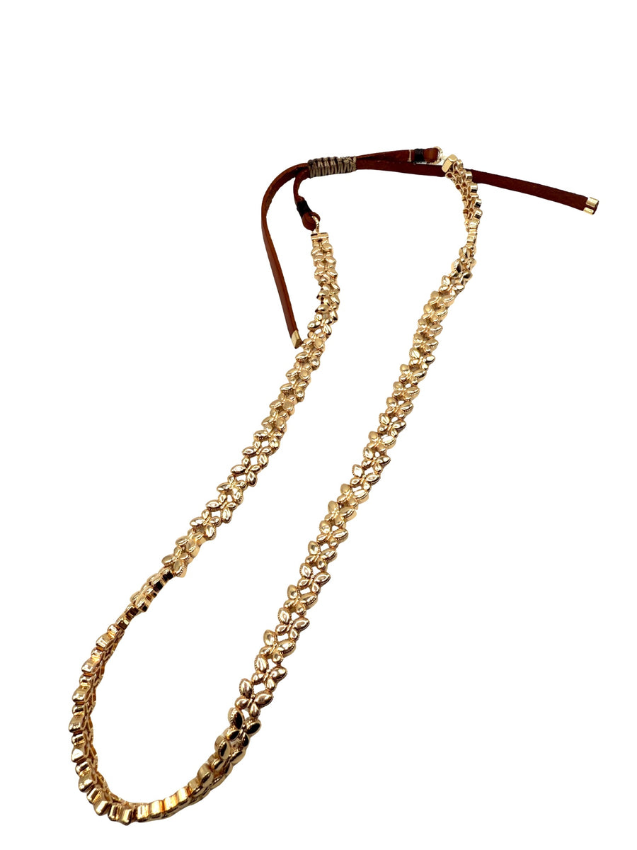 Gold Butterfly Leather Hat Band