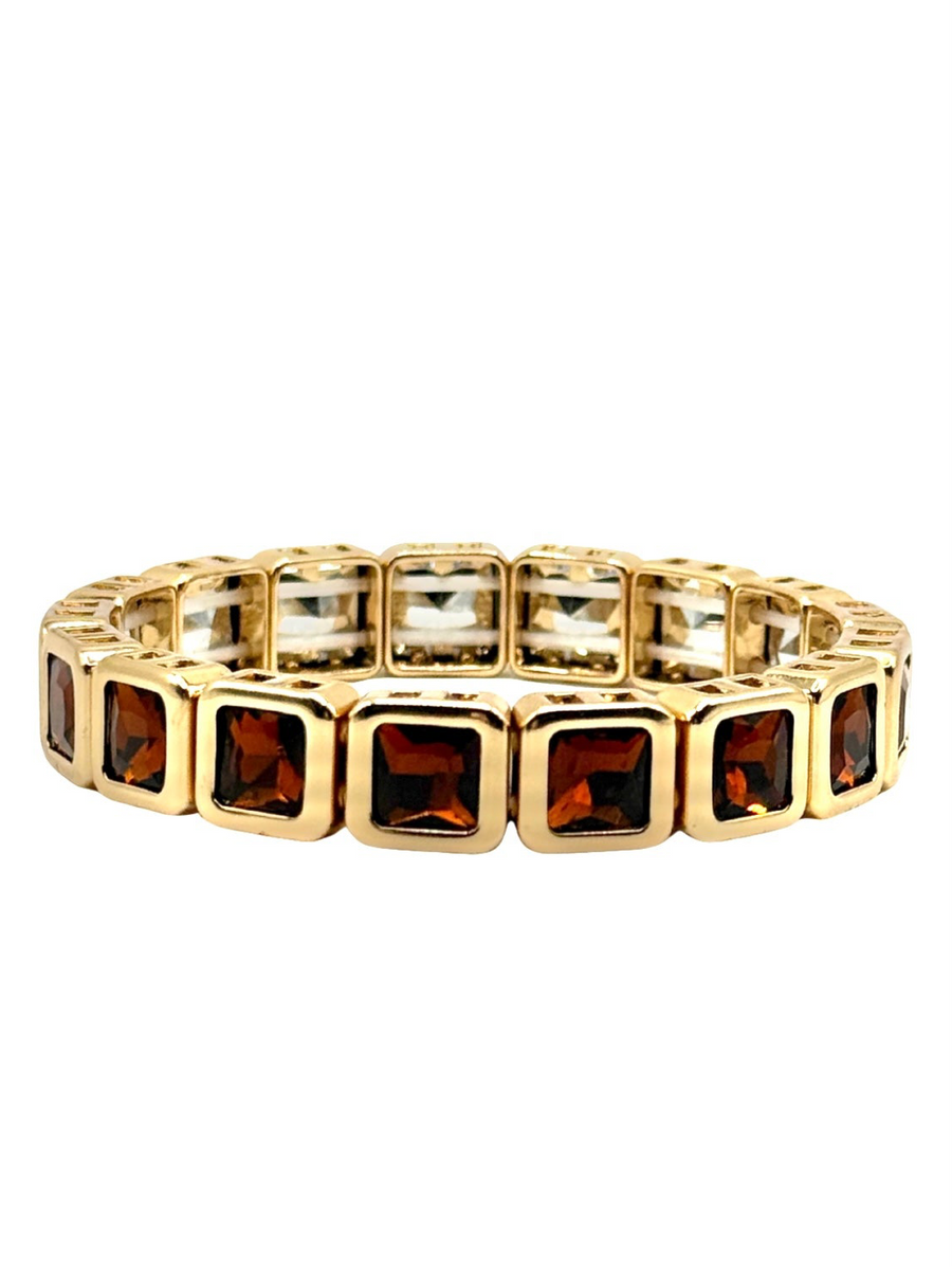 Chunky Gold Square Gems Bracelet