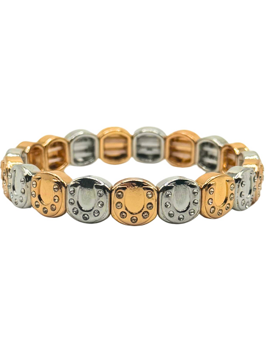 Two-Toned Lucky Horse Shoe Bracelet