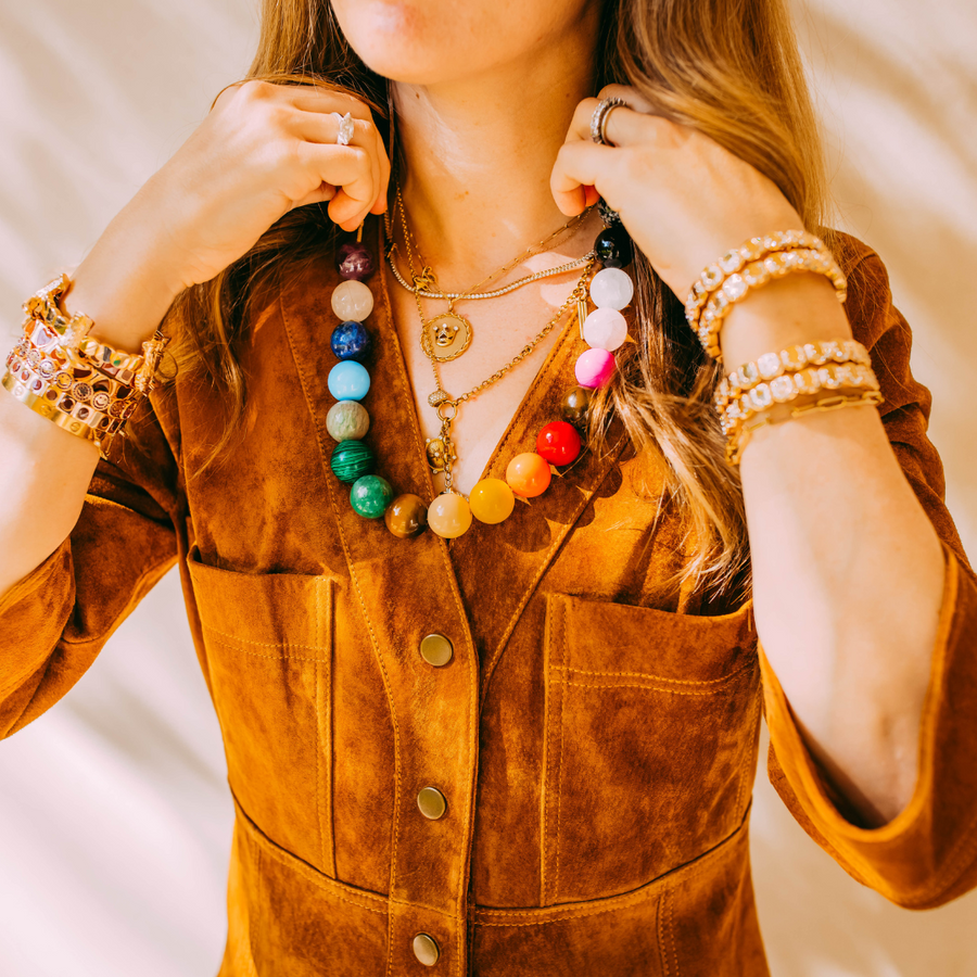 Prism Royale Bubblegum Beaded Rainbow Necklace