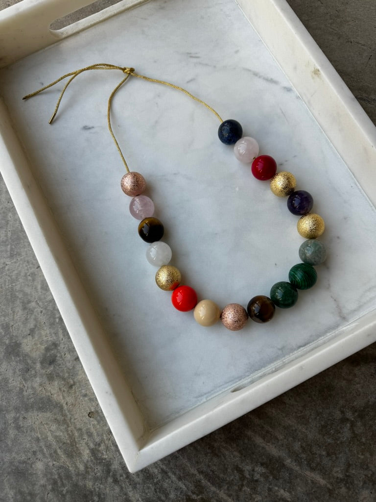 Prism Royale Bubblegum Beaded Rainbow Necklace