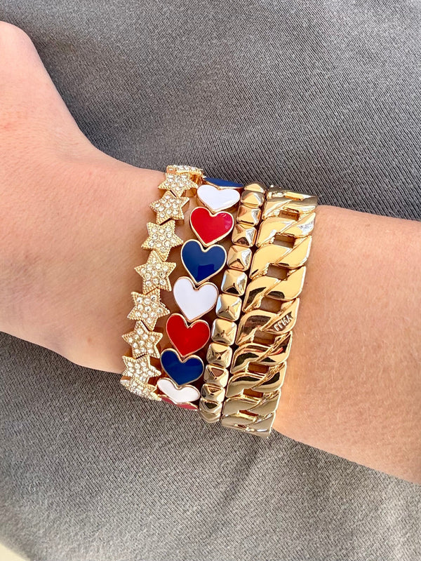 Red, White and Blue Hearts