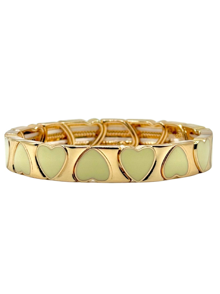 The Butter Yellow and Gold Hearts Bracelet