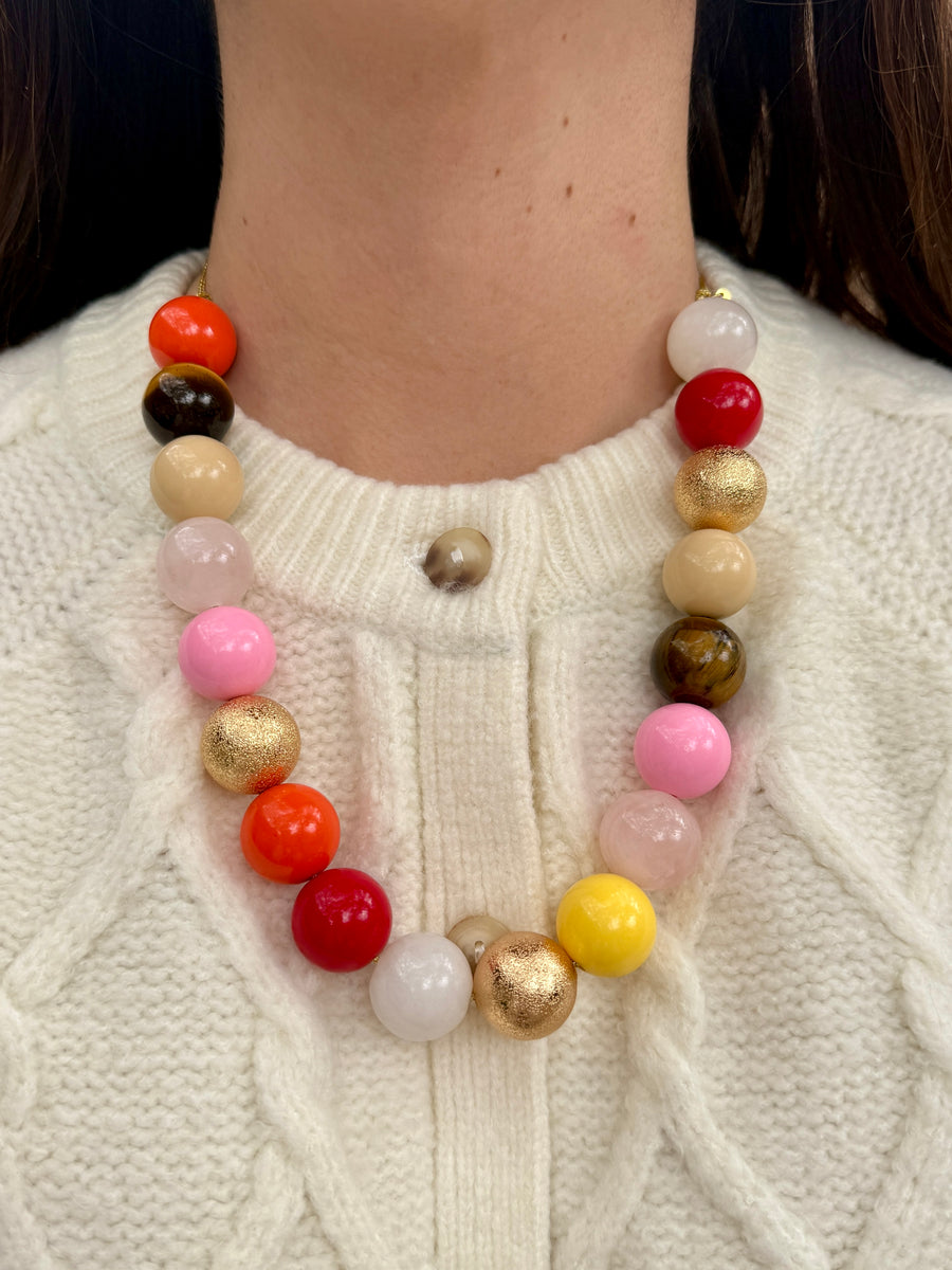 Prism Royale Bubblegum Beaded Necklace - Customizable Luxury | La