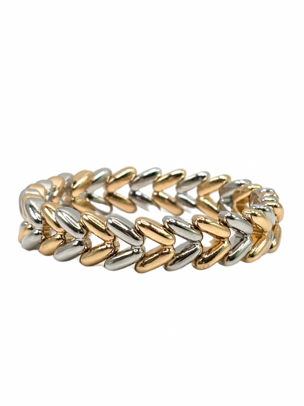 Two-Tone Waving Wheat Bracelet