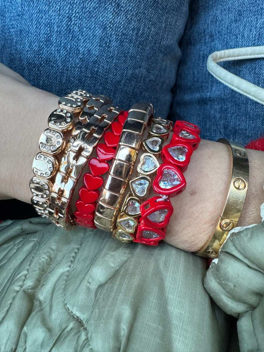 The Red Heart Gems Bracelet