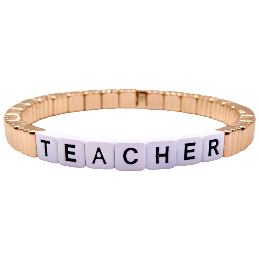 Stackable Teacher Gold Line Bracelet