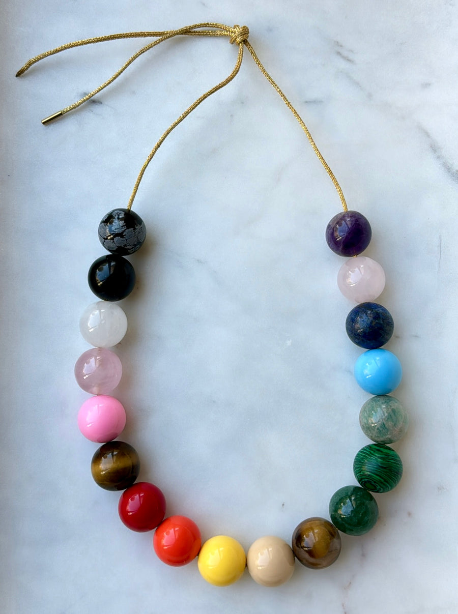 Prism Royale Bubblegum Beaded Rainbow Necklace