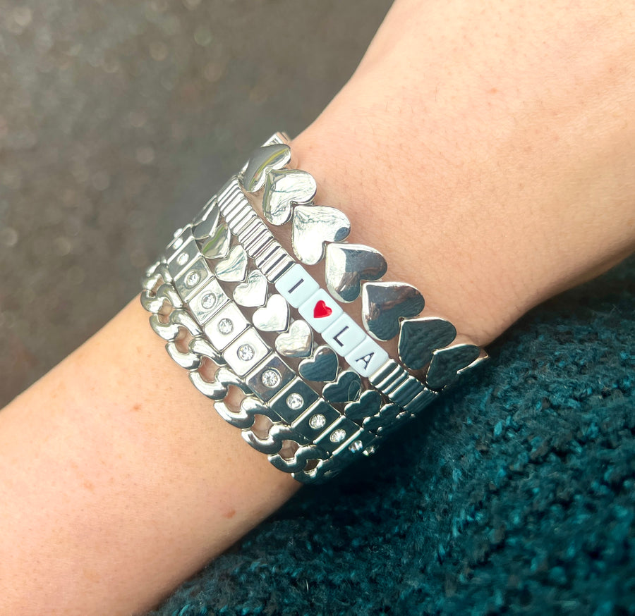 Stackable I Love LA Line Bracelet