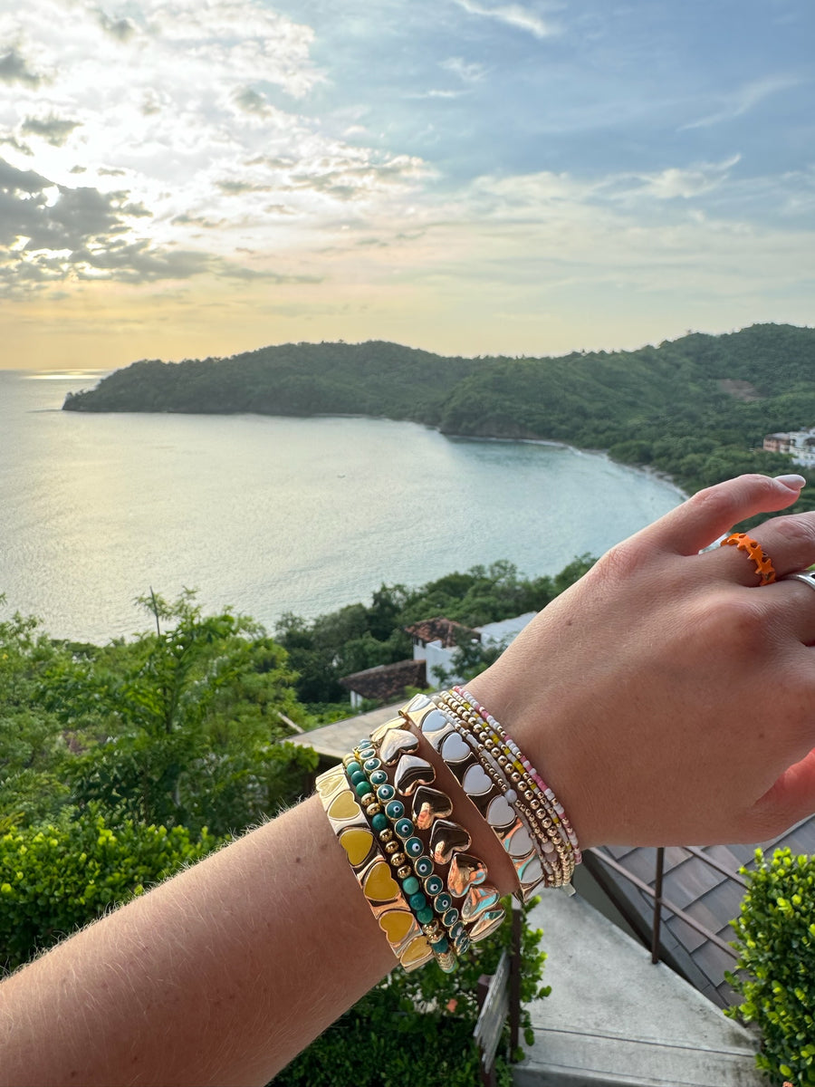 Butter Yellow Hearts Bracelet