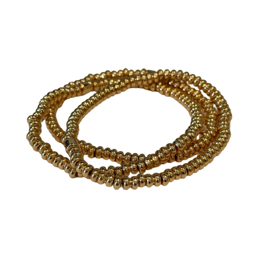 Gold Beaded Circles Stack Bracelets