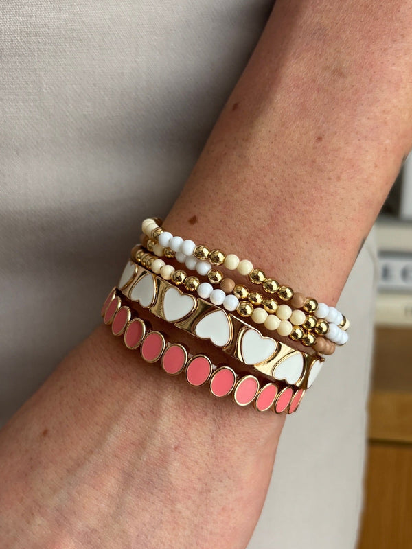 The White and Gold Hearts Bracelet