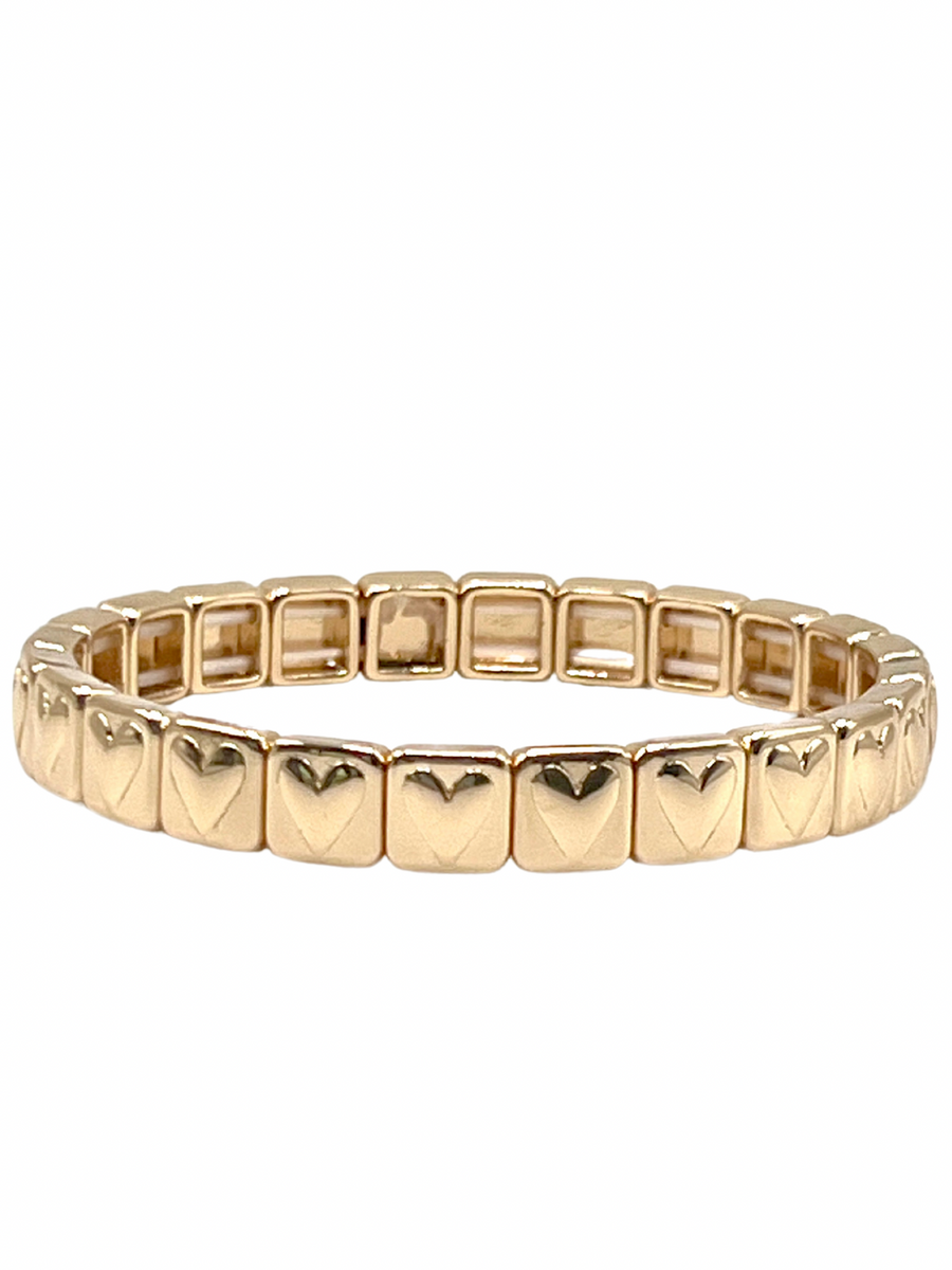 Gold Heart Squares Bracelet