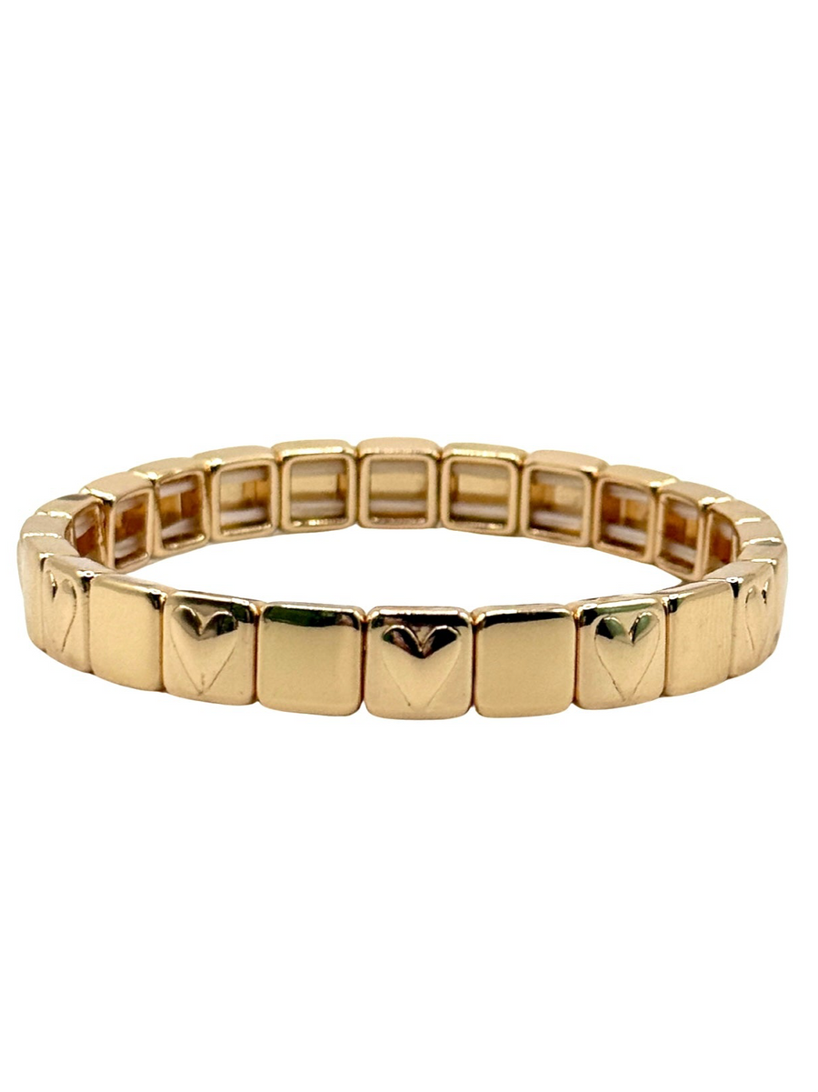 Gold Heart Squares Bracelet