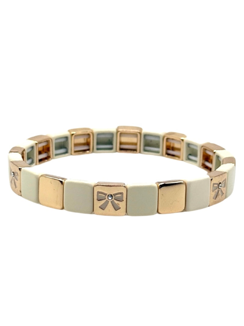 The Gold and Ivory Bow Bracelet