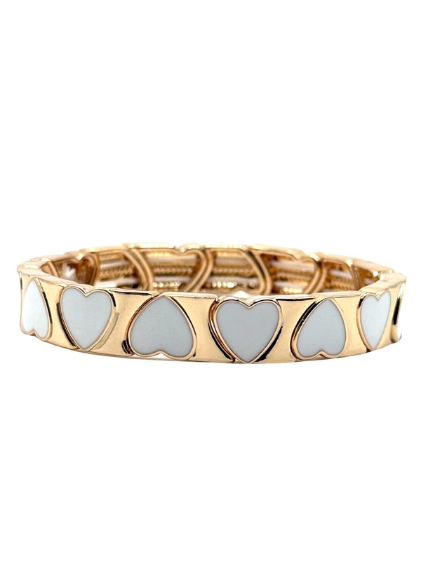 The White and Gold Hearts Bracelet