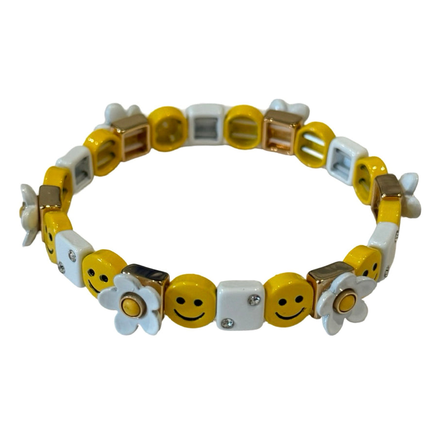 The Floral Yellow Smiley Single Bracelet