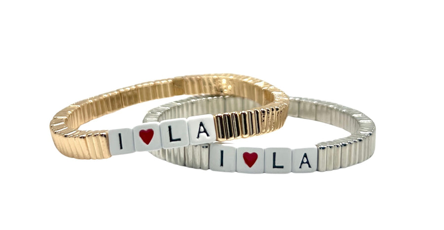 Stackable I Love LA Line Bracelet