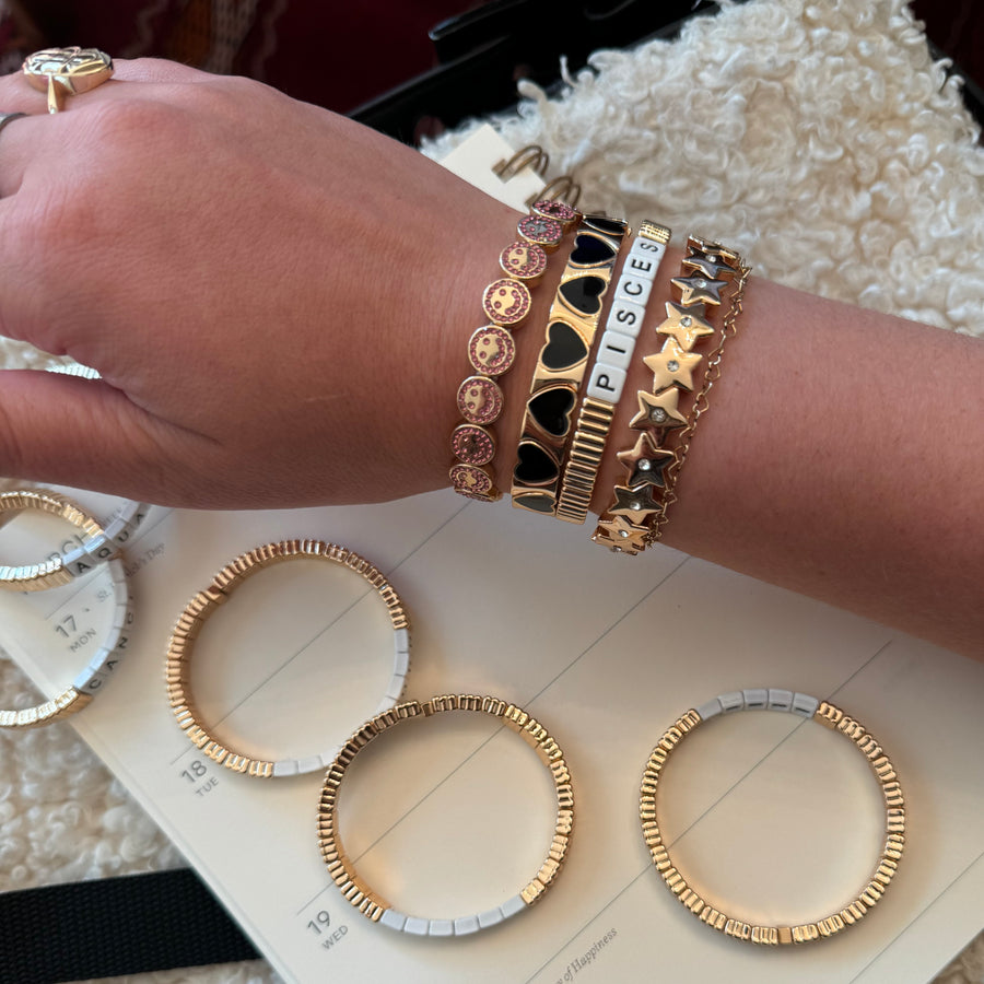 Zodiac Sign Stackable Gold Line Bracelet