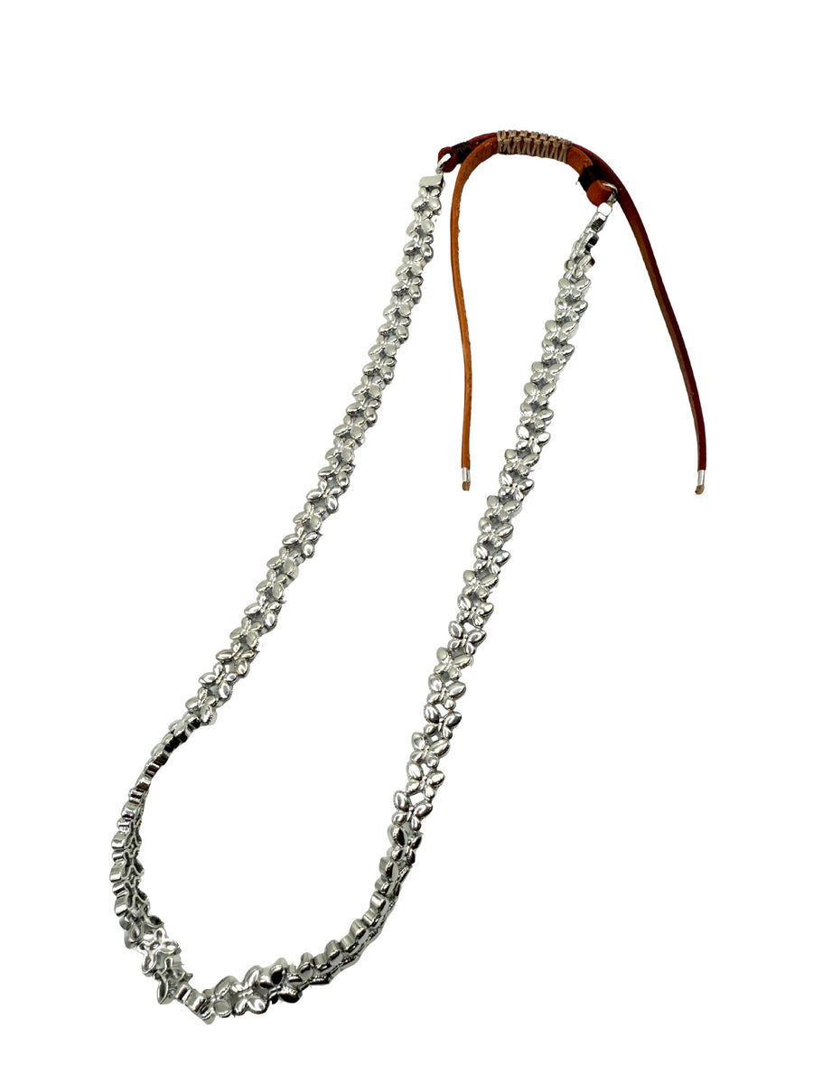 Silver Butterfly Leather Hat Band