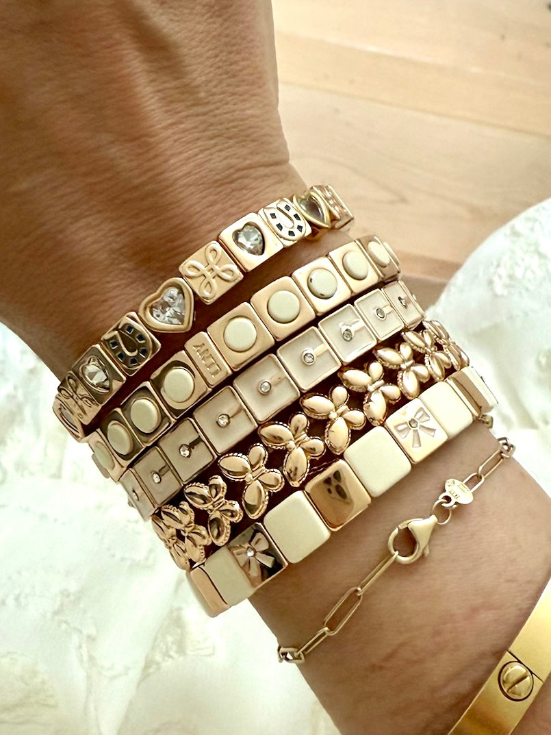 The Gold and Ivory Bow Bracelet
