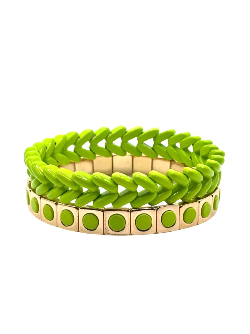 Neon Green Stack Bracelets