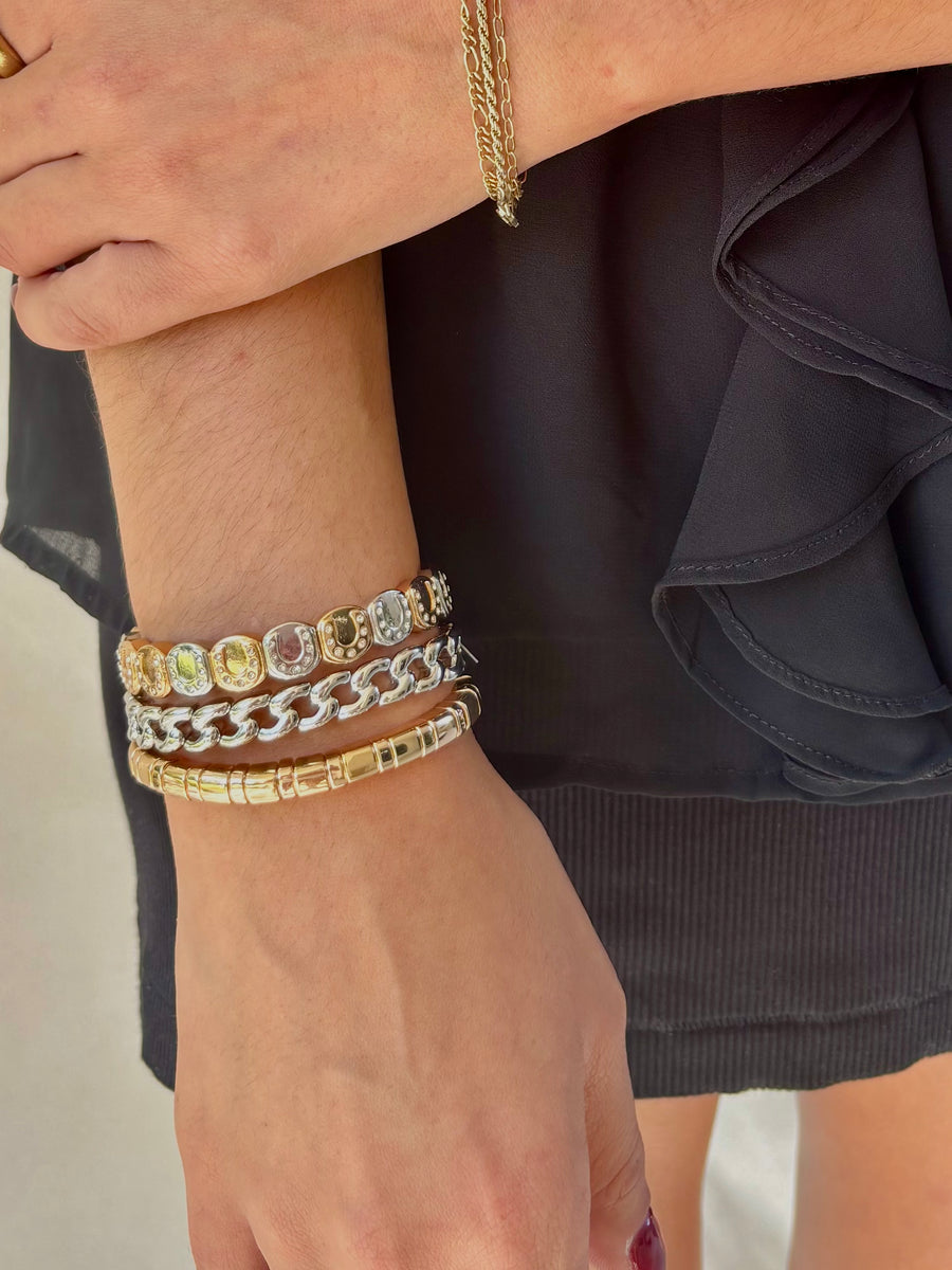 Two-Toned Lucky Horse Shoe Bracelet