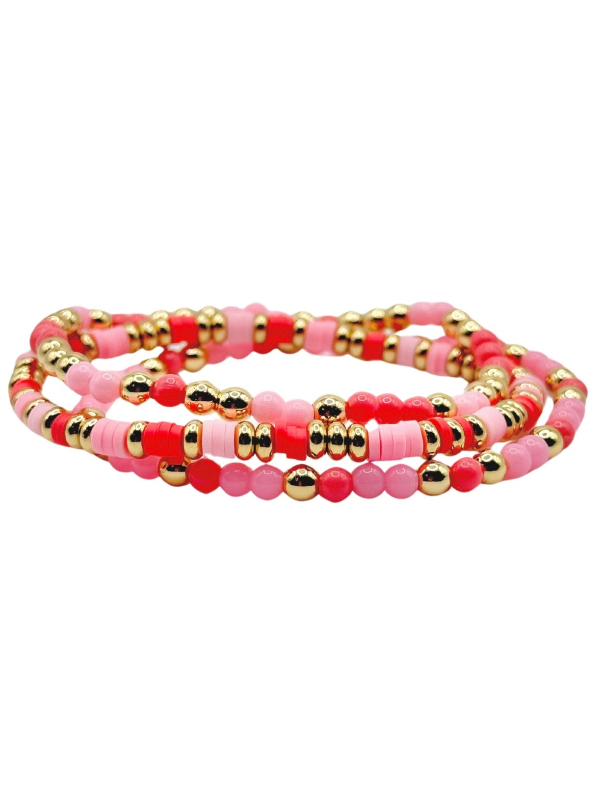 Pink Beaded Stack Bracelets – La Lumiere New York