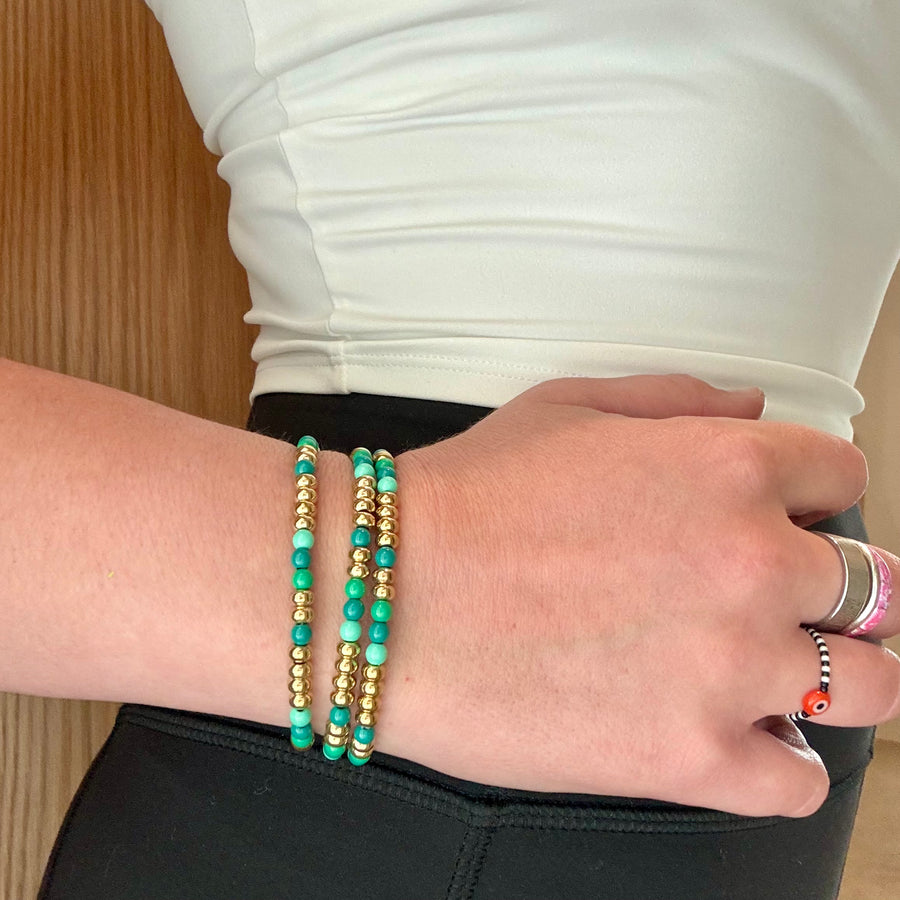 Jade Beaded Balls Stack Bracelets