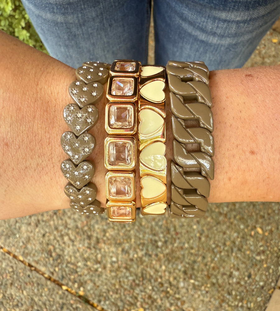 The Butter Yellow and Gold Hearts Bracelet