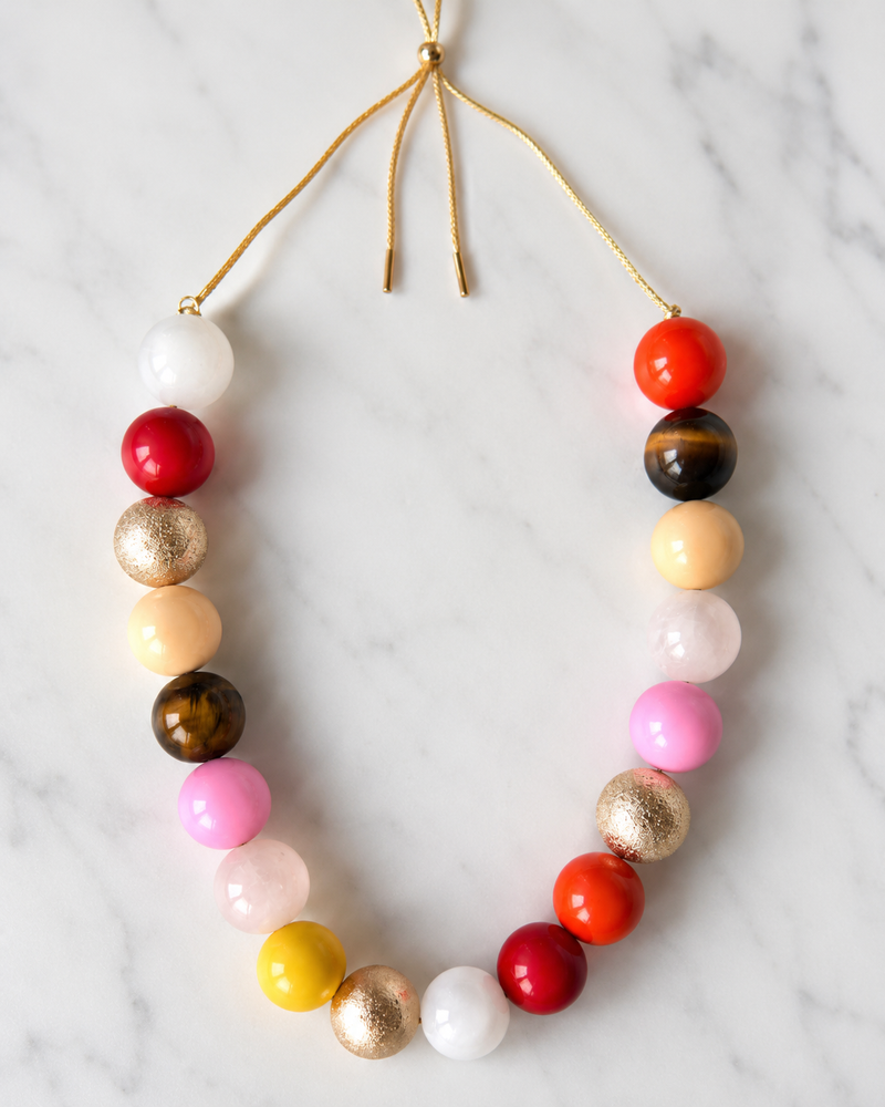 The Sunset Prism Royale Bubblegum Beaded Necklace