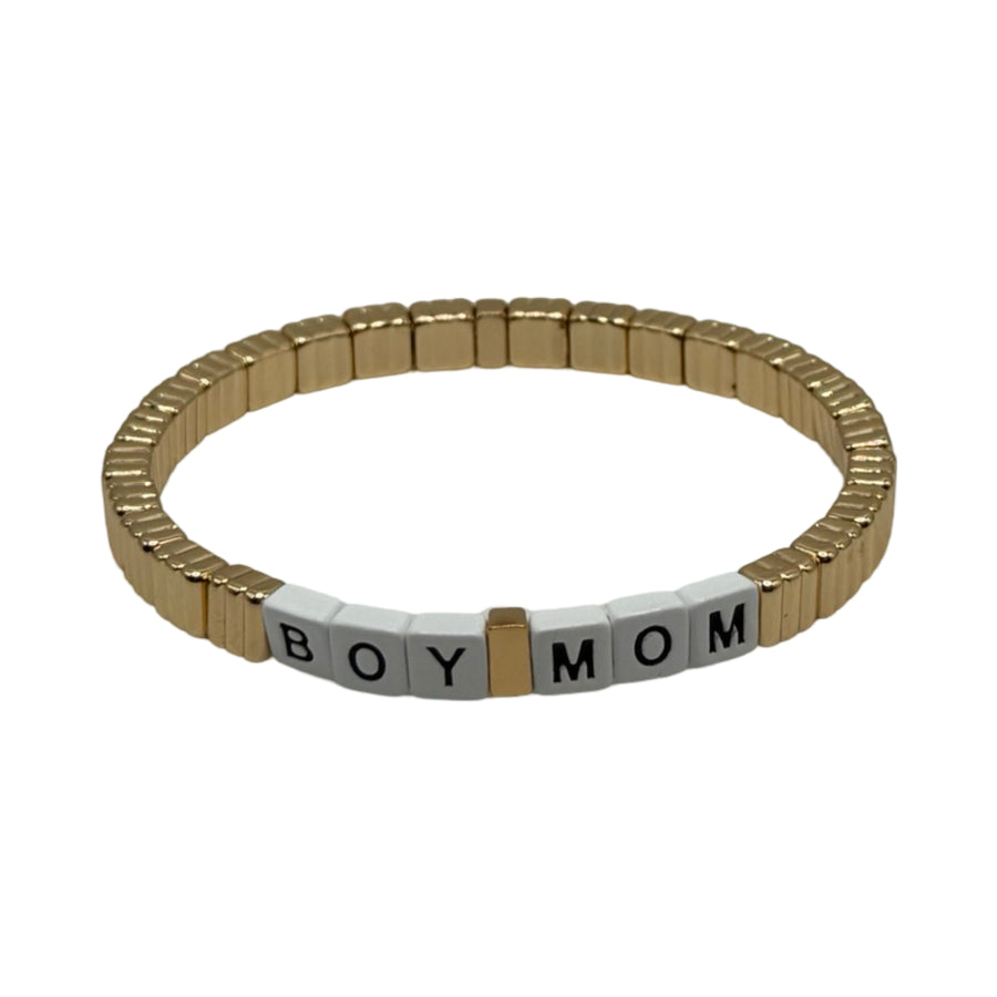 Thin Boy Mom Gold Line Bracelet