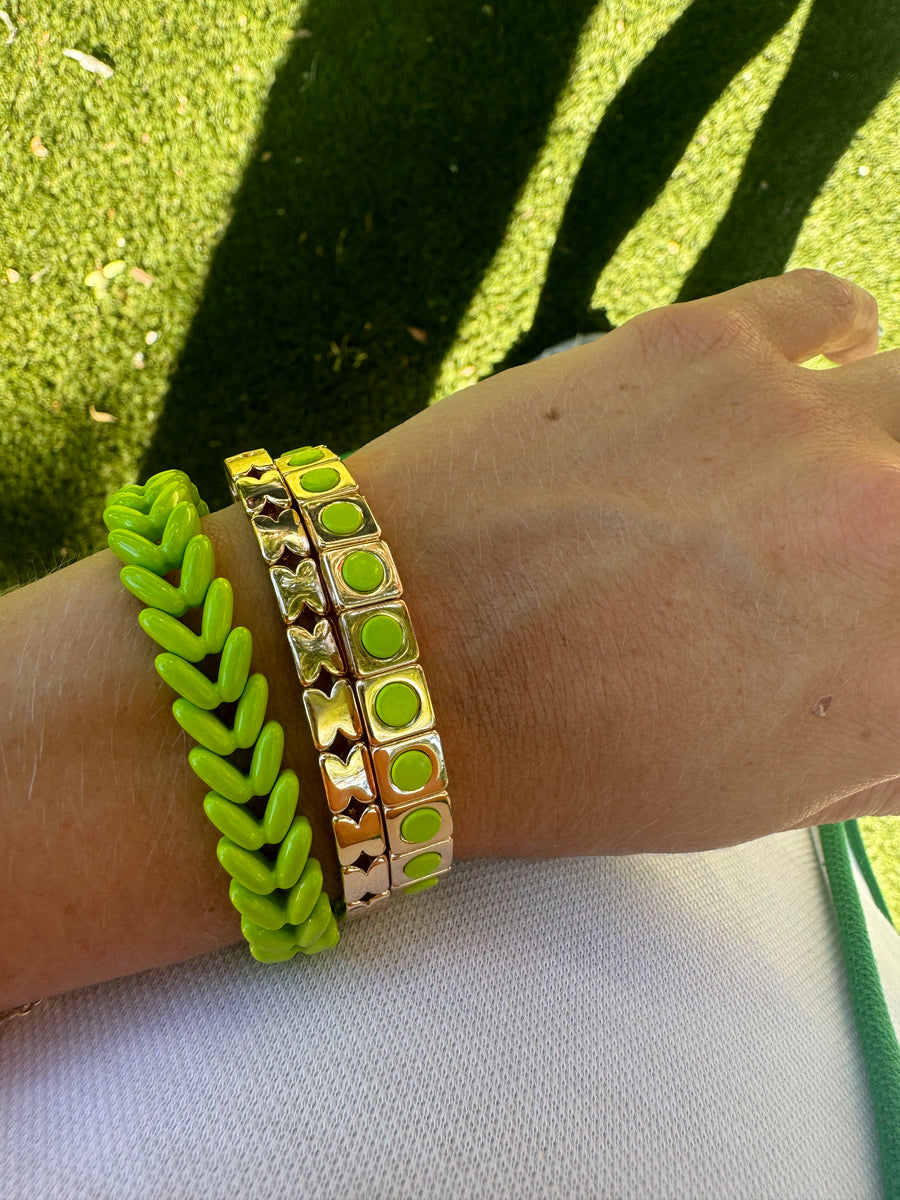 Neon Green Stack Bracelets