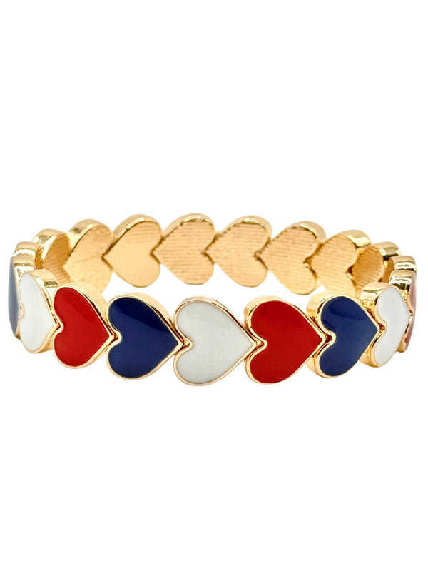 Red, White and Blue Hearts