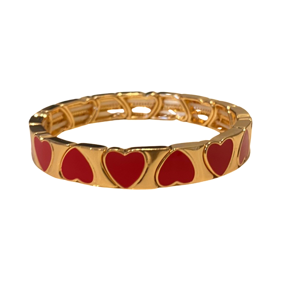 The Red and Gold Hearts Bracelet