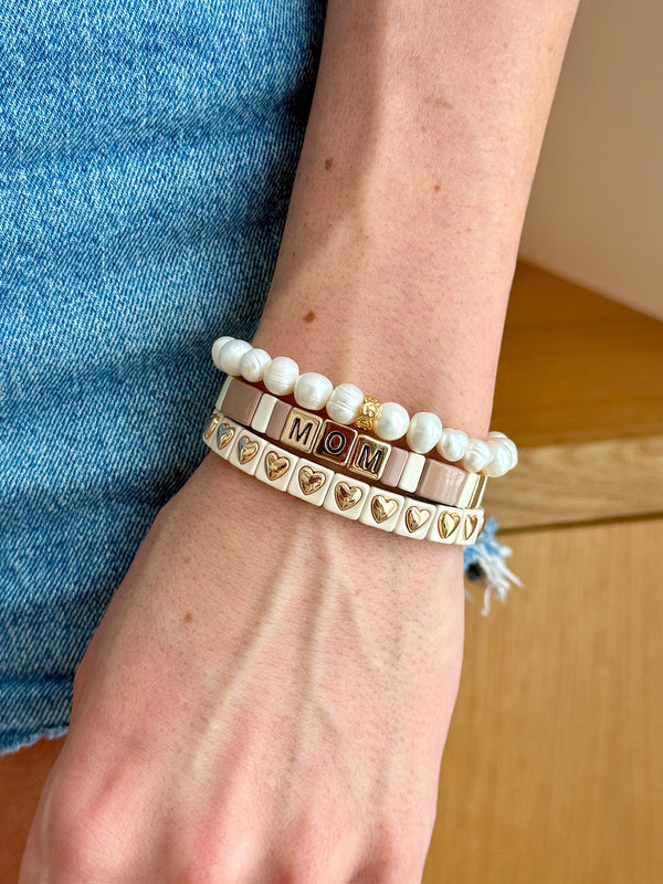 Gold Letter Custom Saying Bracelet