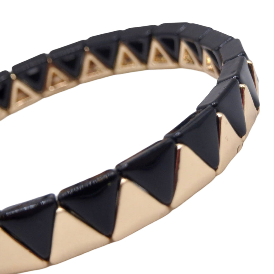 Black and Gold Triangle Single Bracelet
