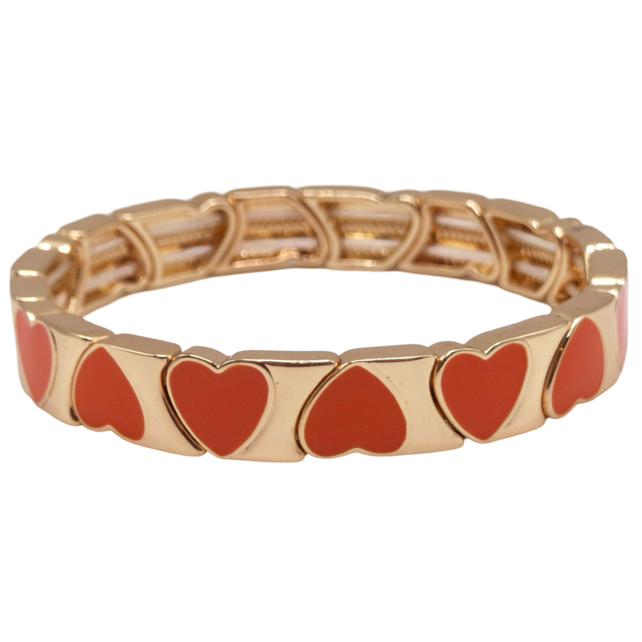 The Orange and Gold Hearts Bracelet