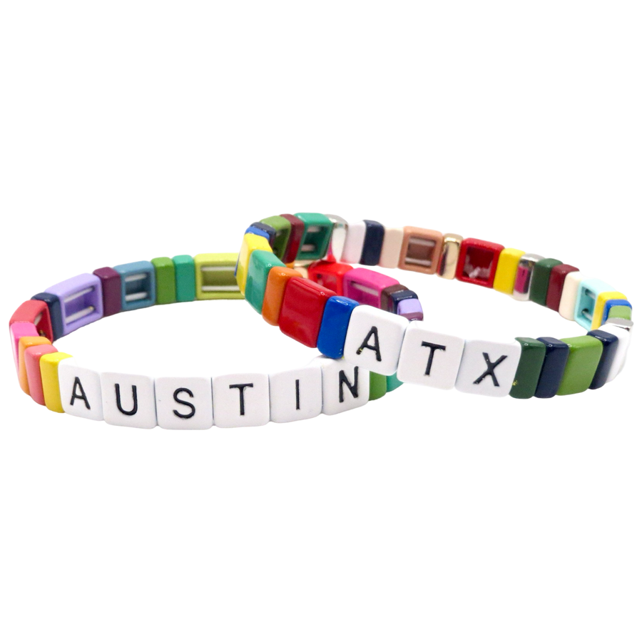 ATX Muted Rainbow Tile Bracelet