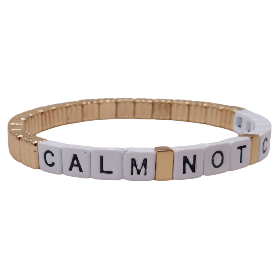 Stackable Calm, Not Chaos Gold Line Bracelet