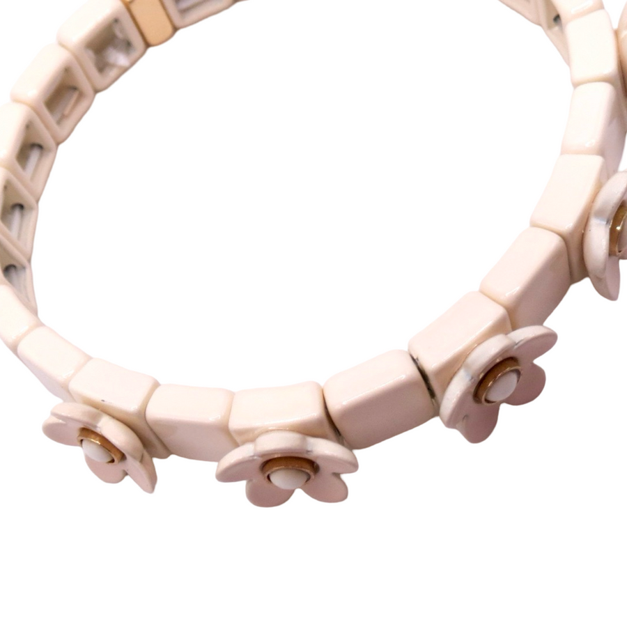 Ivory Flowers Single Bracelet