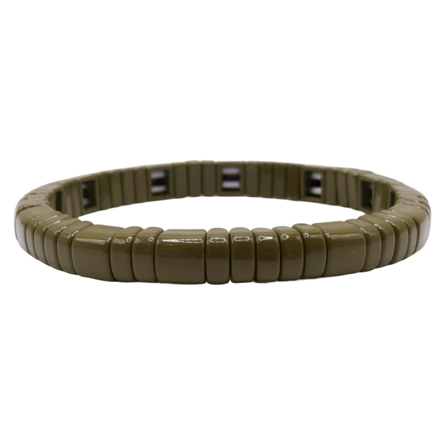 Olive Mini Round Single Bracelet