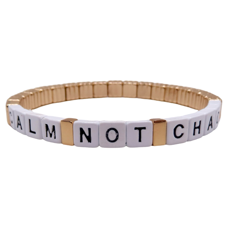 Stackable Calm, Not Chaos Gold Line Bracelet