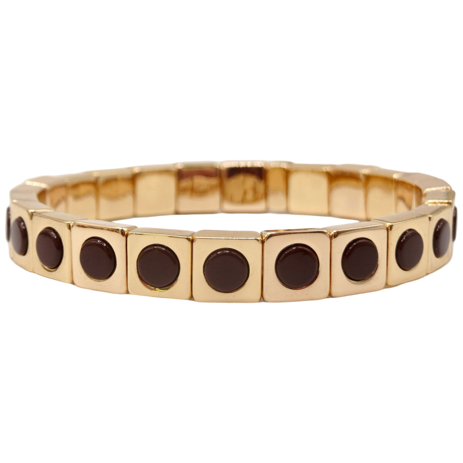 The Chocolate Brown Stud Full Circle Single Bracelet