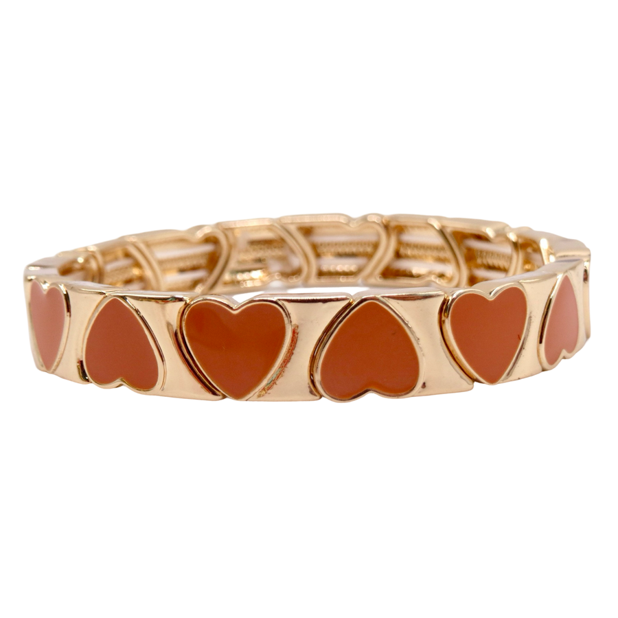 The Burnt Orange Hearts Bracelet