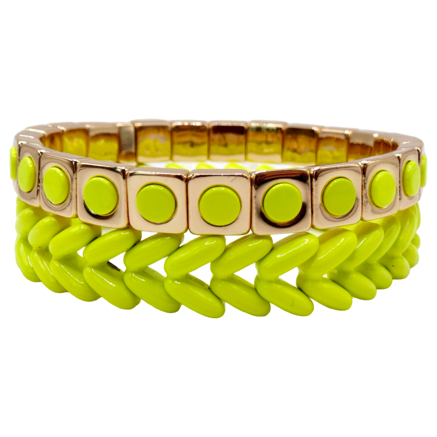 Neon Yellow Stack Bracelets