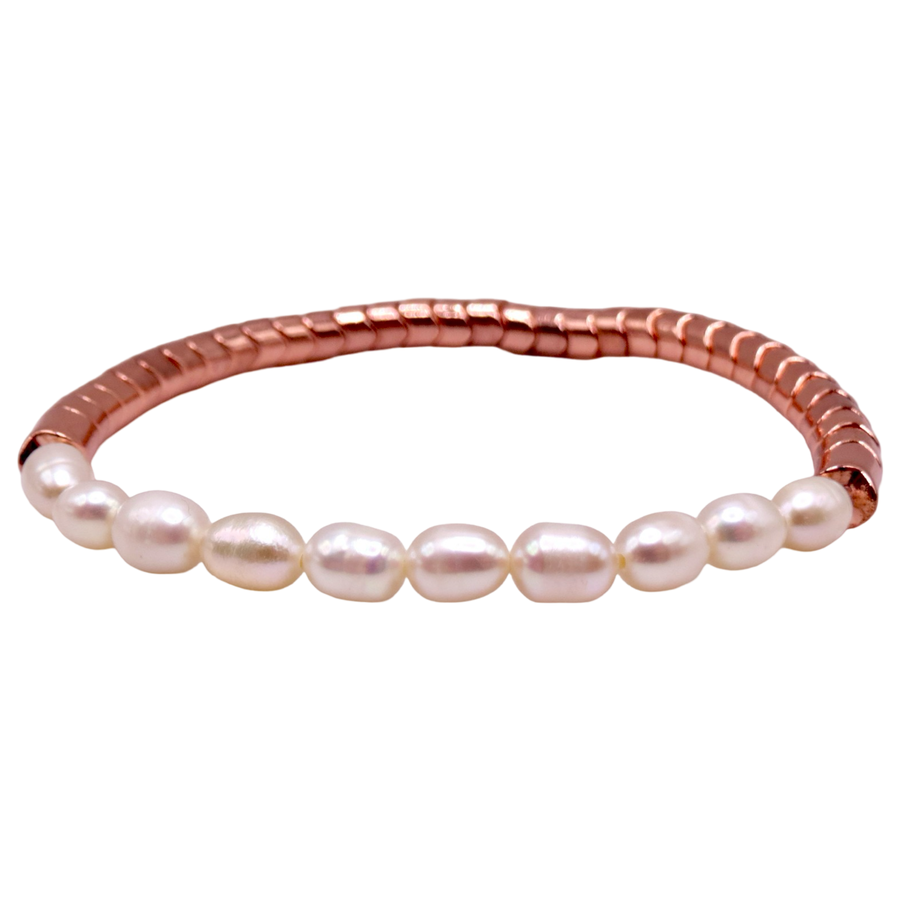 Rose Gold and Pearl Bracelet