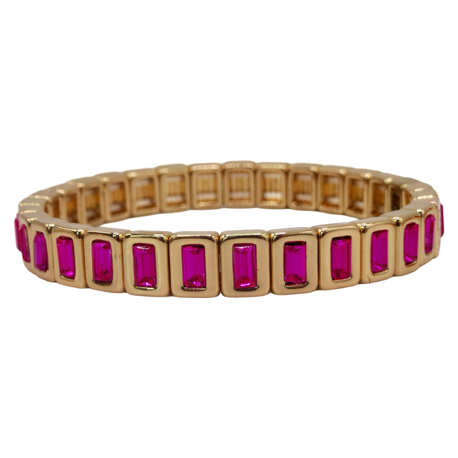 The Baguette Pink Gem Mini Bracelet