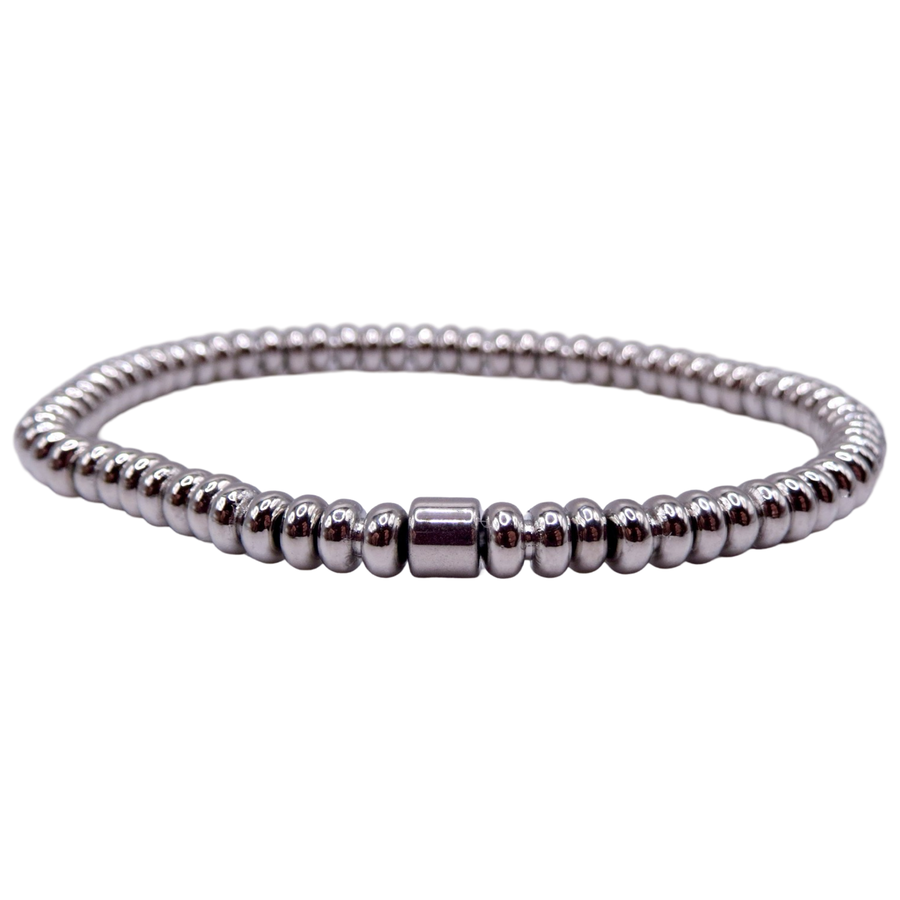 Silver Beaded Circles Stack Bracelets